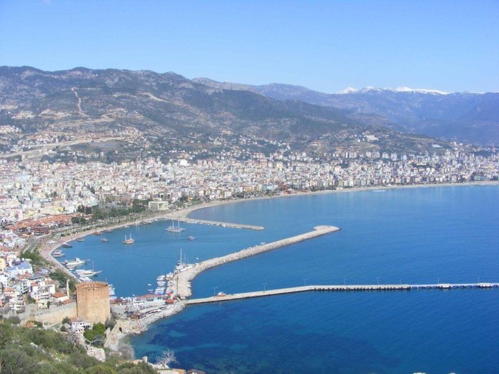 Red tower and Alanya harbour