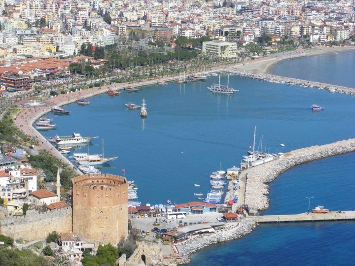 Red tower and Alanya harbour