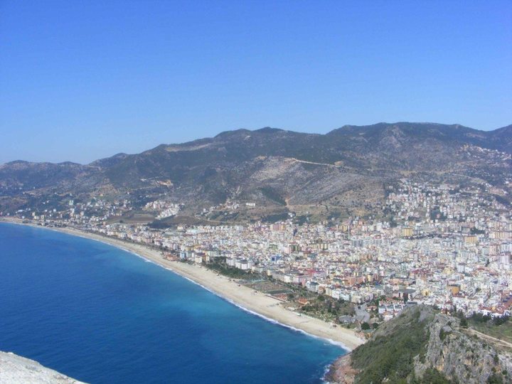 View of Cleopatra beach from Alanya Castle