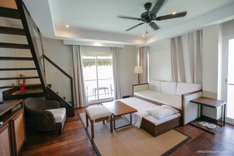 Beautiful 5 Star Loft Water Cottage with Sea Views on Apulit Island Resort, El Nido Cottage 1002