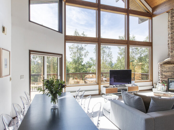 Impressive living area window walls