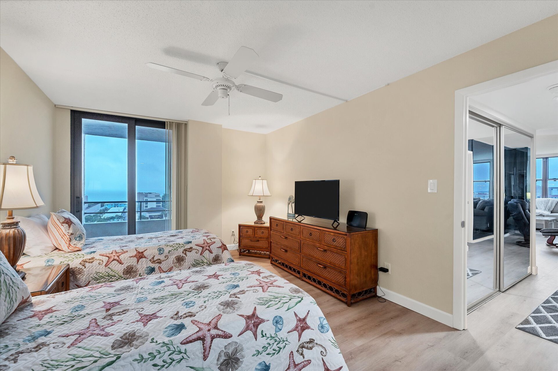 The Twin Room Has a Private Patio With Another Great View