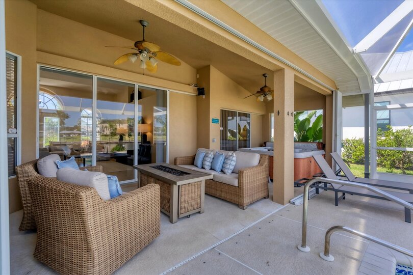 Spacious outdoor area overlooking the water