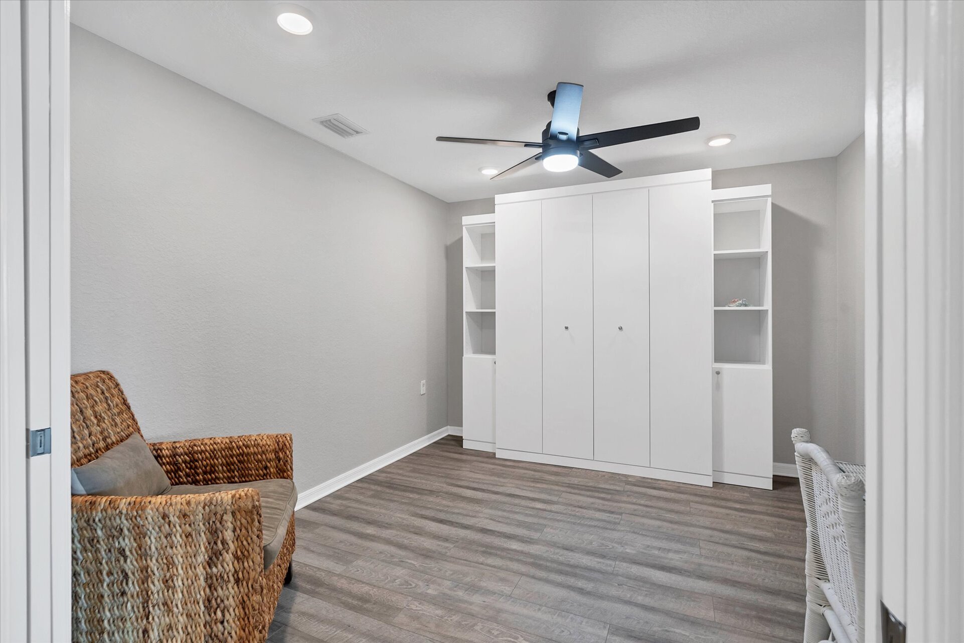 3rd room with office space and a full size Murphy bed.