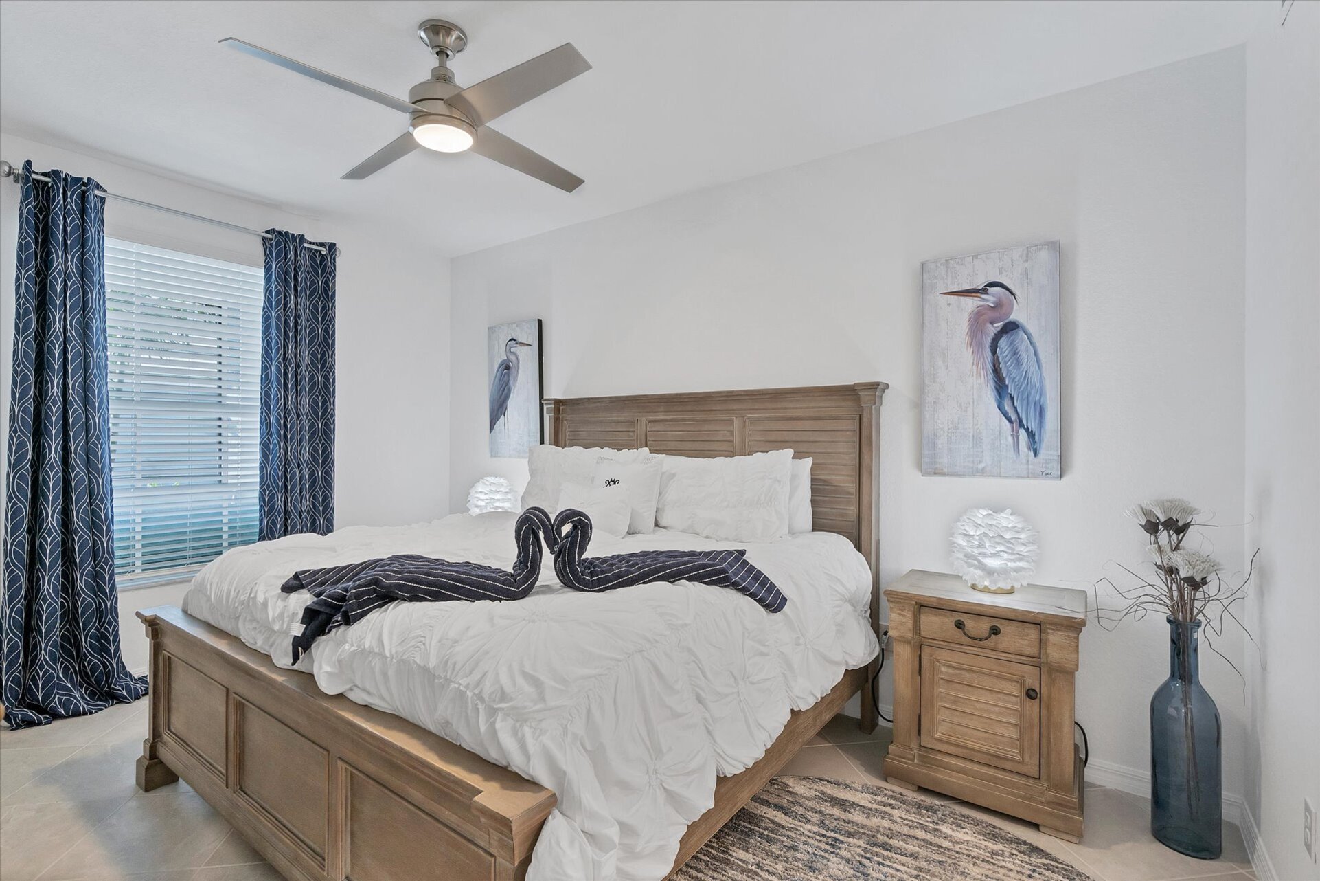 Primary bedroom with 55" Smart TV & ensuite
