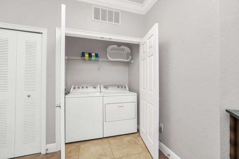 This condo has its own upgraded washer and dryer