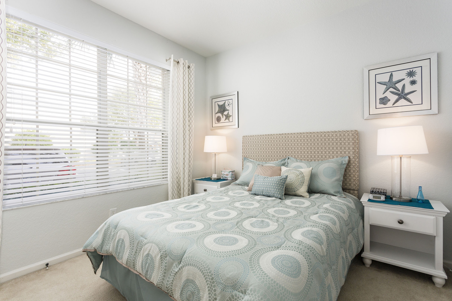 The ground floor has a comfortable queen bed