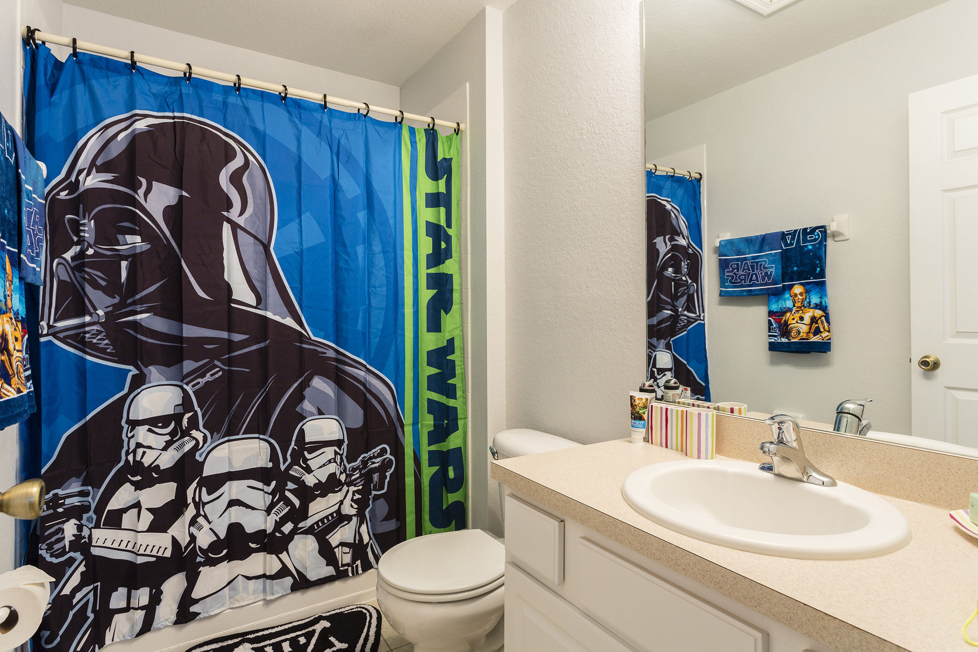 The kids have their own bathroom