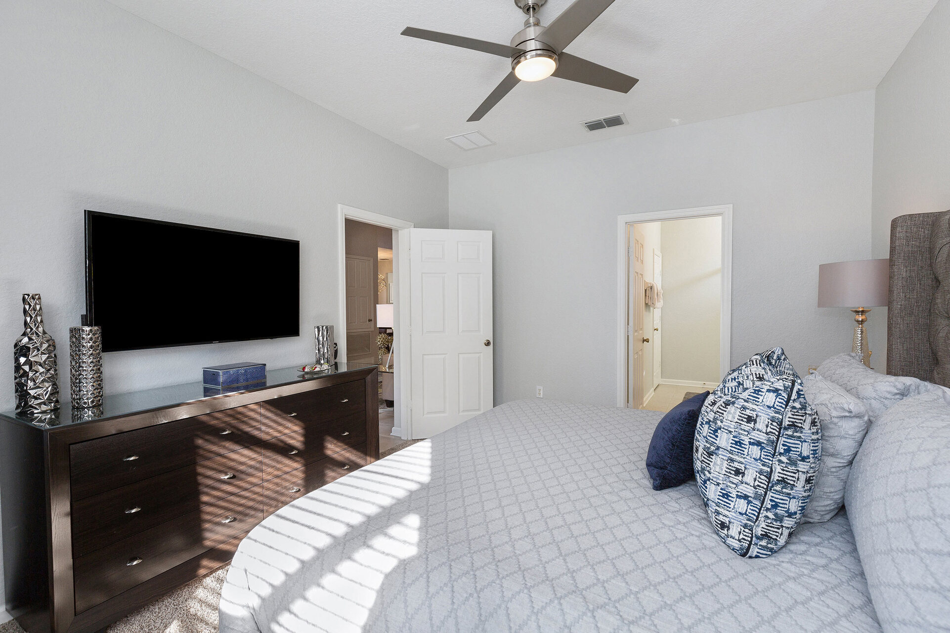 The master suite also features a 50-inch SMART TV