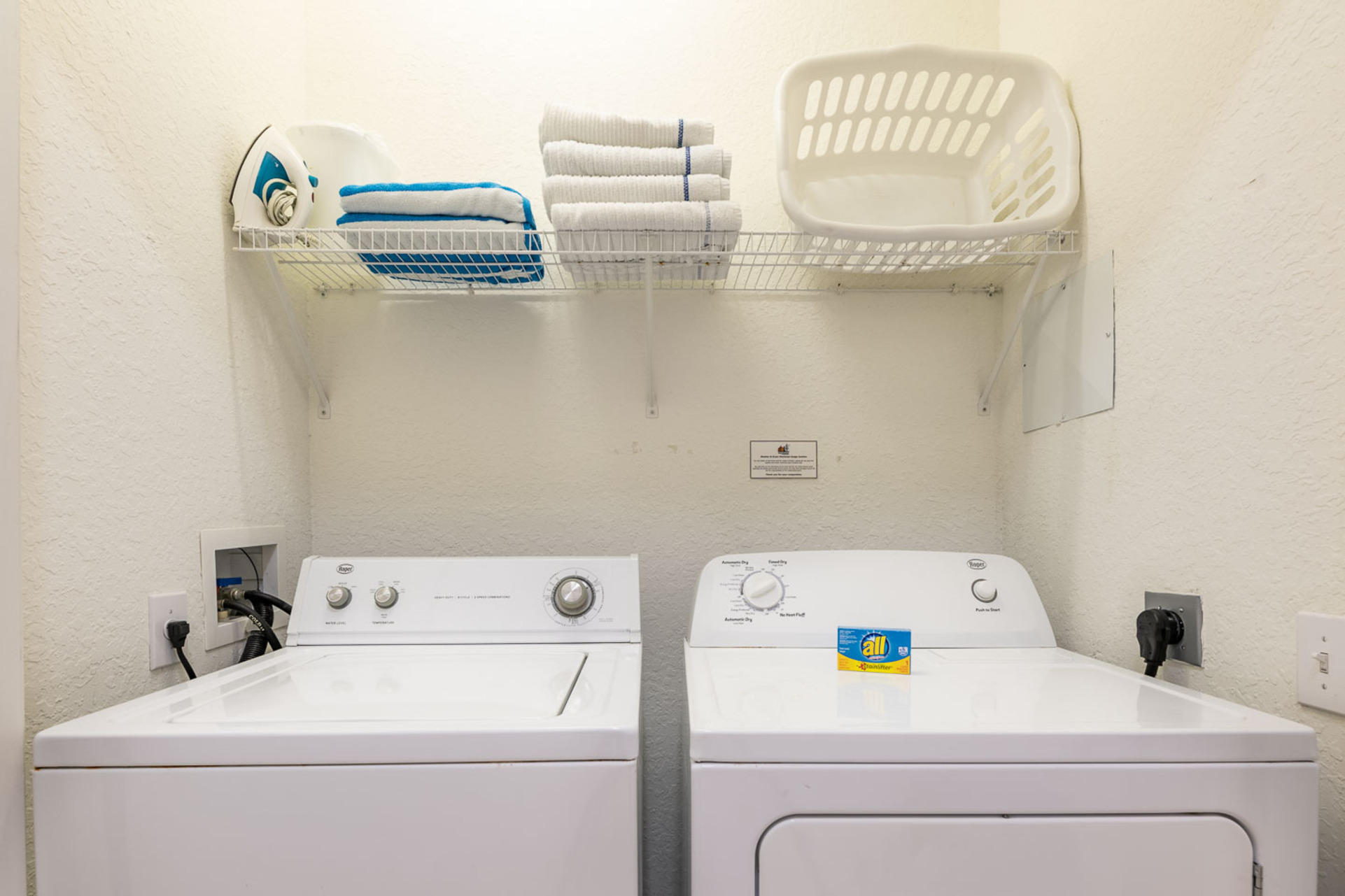 The condo includes a full size washer and dryer for your convenience
