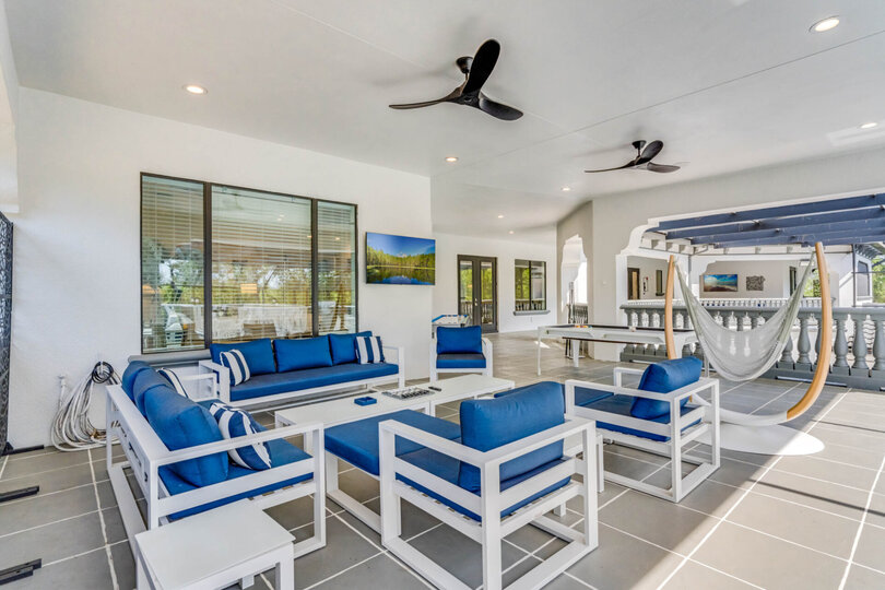 There is plenty of seating on the upstairs balcony to choose from, and you can even relax on the hammock