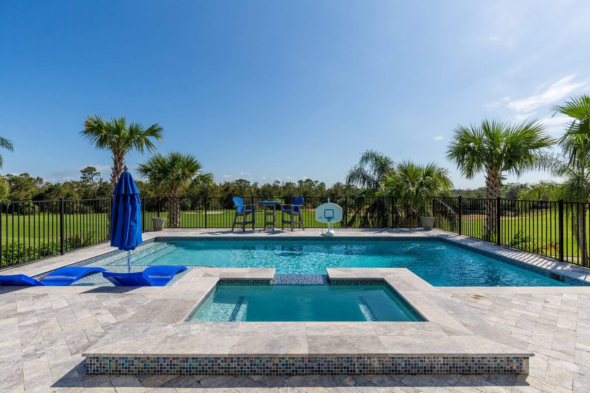 Lounge by your private pool anytime