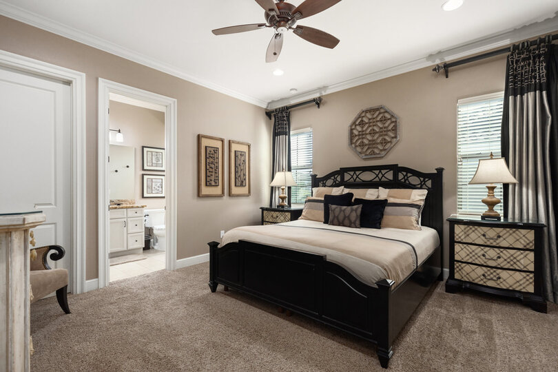 Second floor master king bedroom with neutral tones
