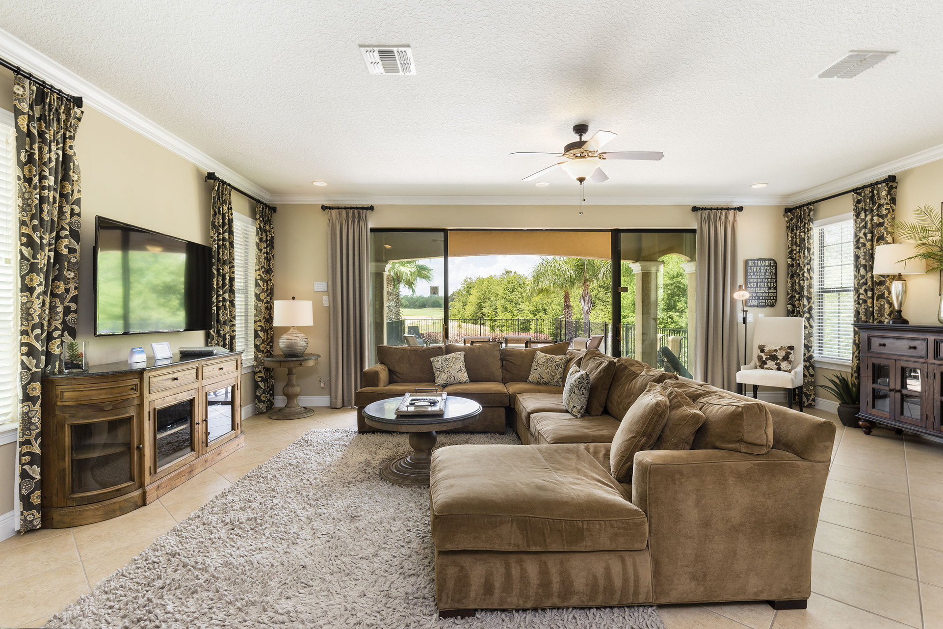 The living area gives you the warmth of home with the luxurious furniture