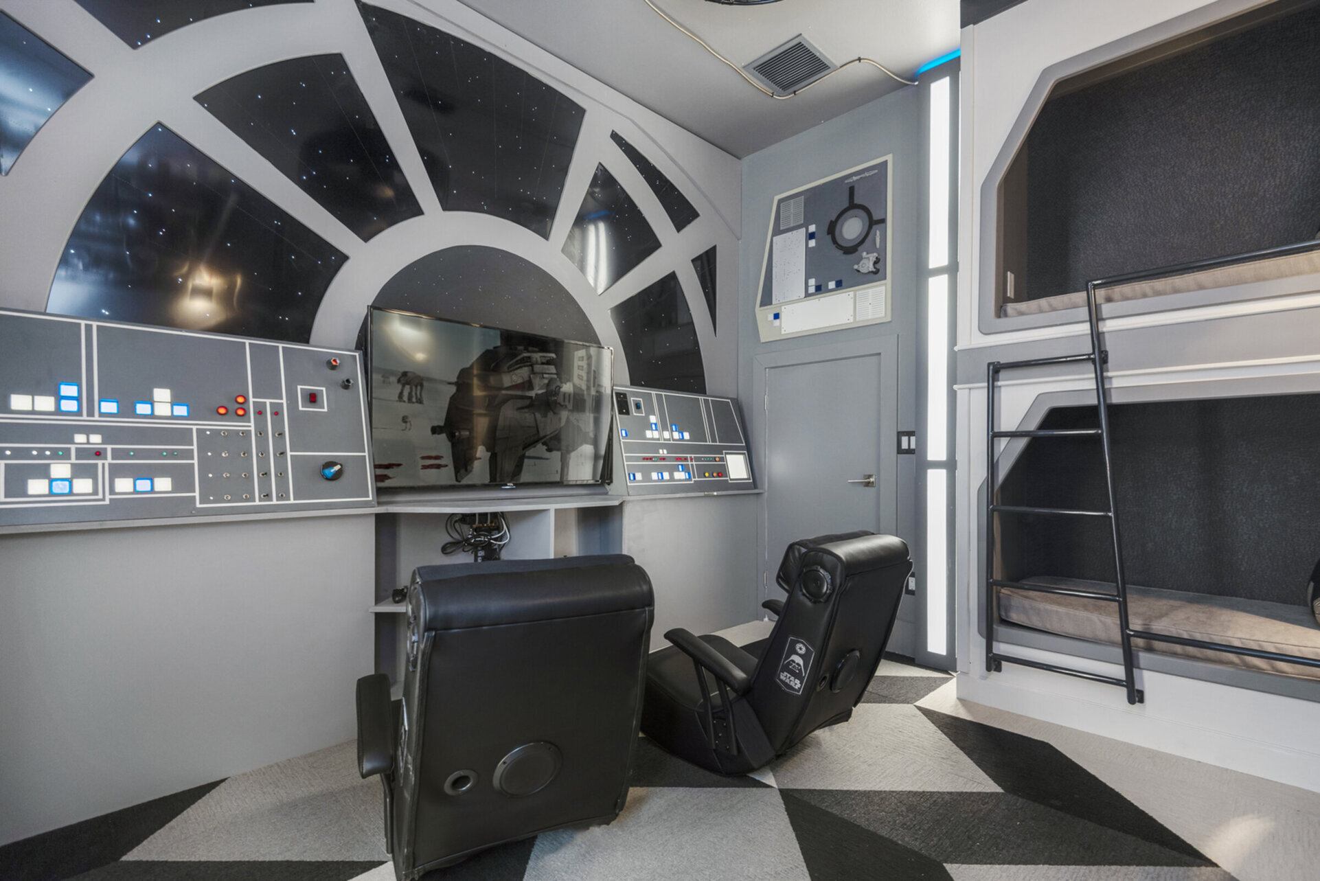 Find yourself in the Alliance Room, a hidden room between the kids rooms