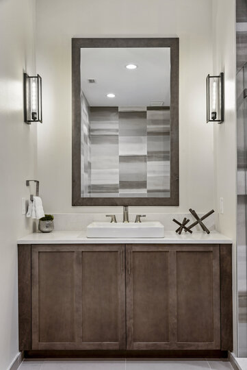 Get ready for the day at this grand vanity