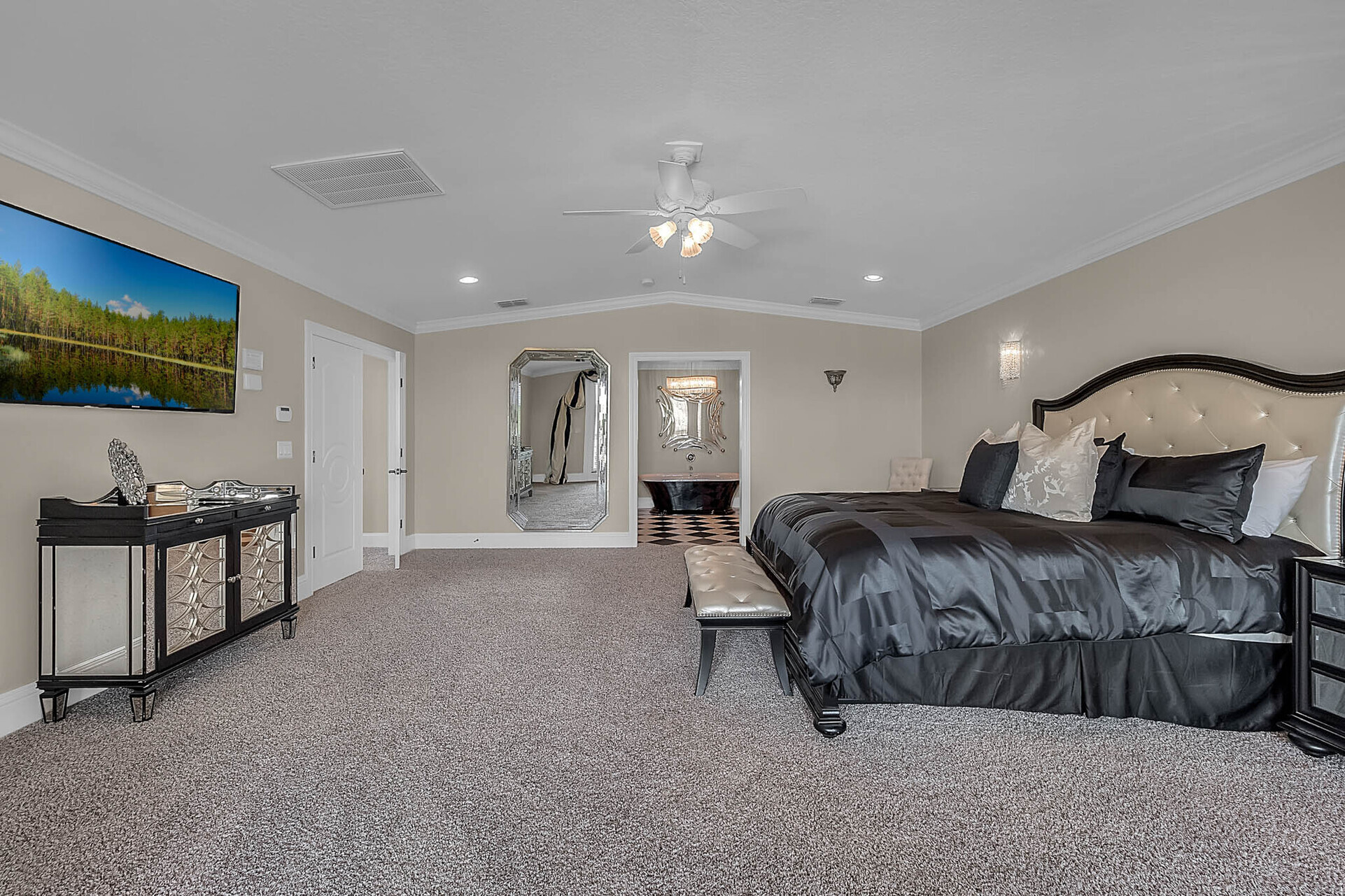 Relax in this lavish King suite