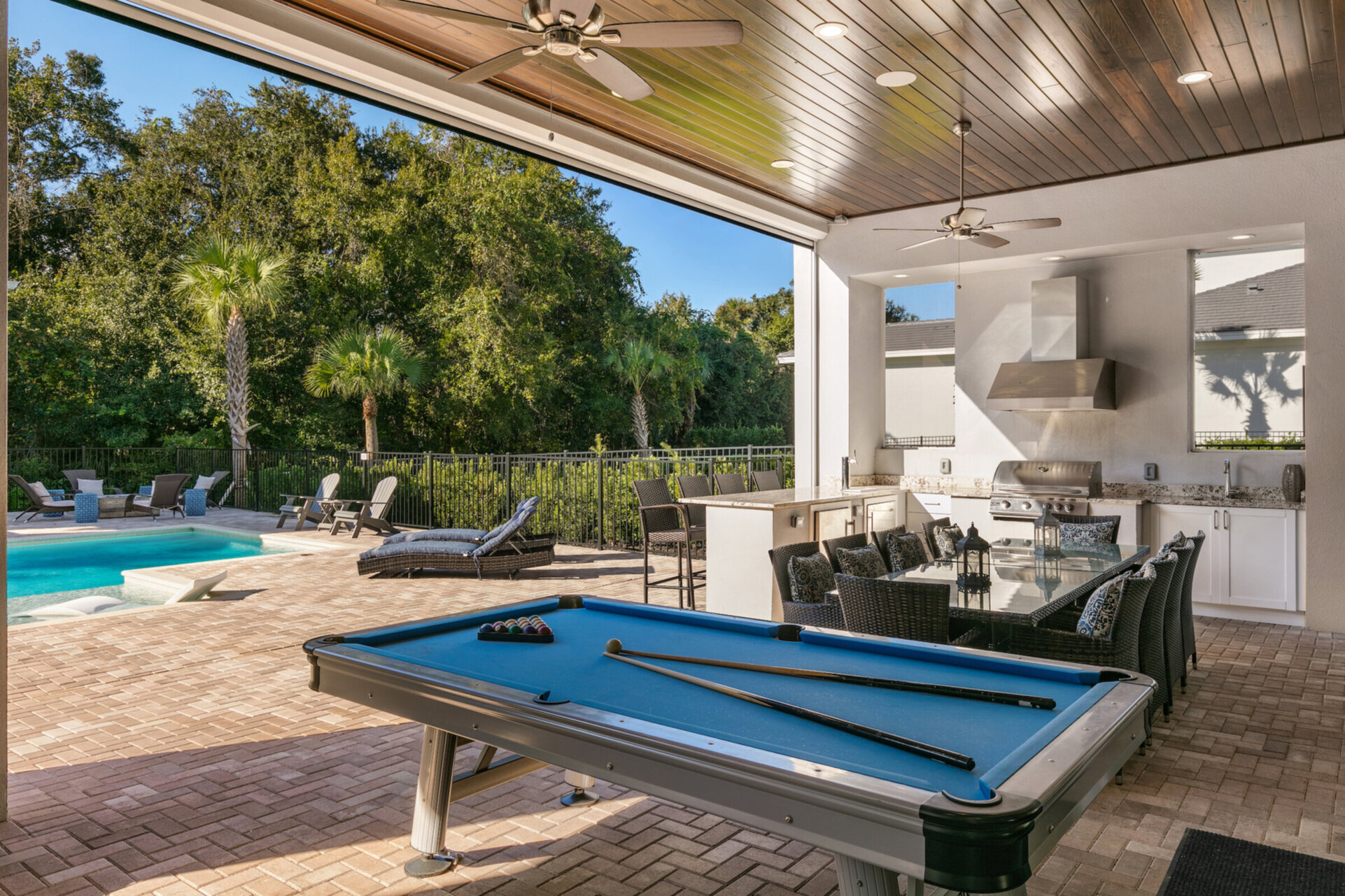 Challenge friends to a game of pool