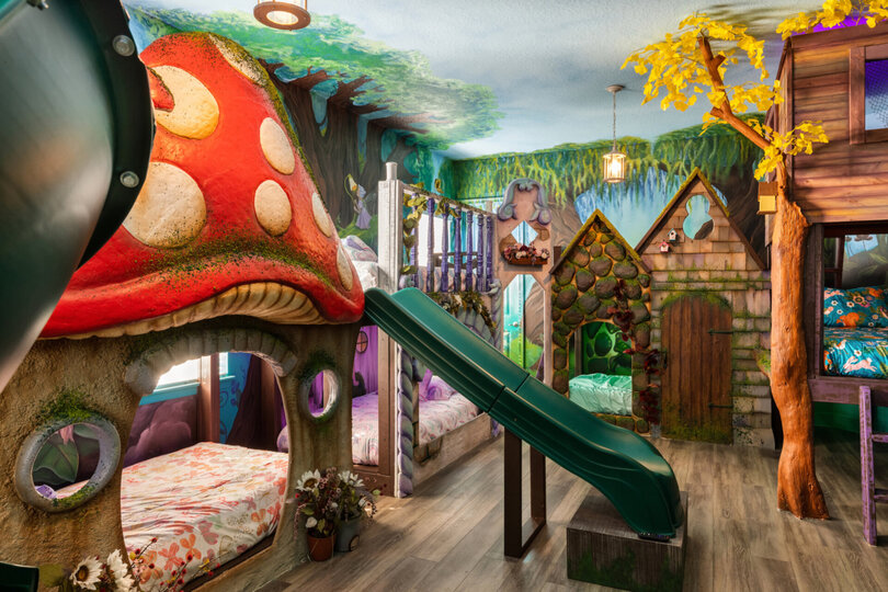 They can choose from 8 enchanting beds to sleep in