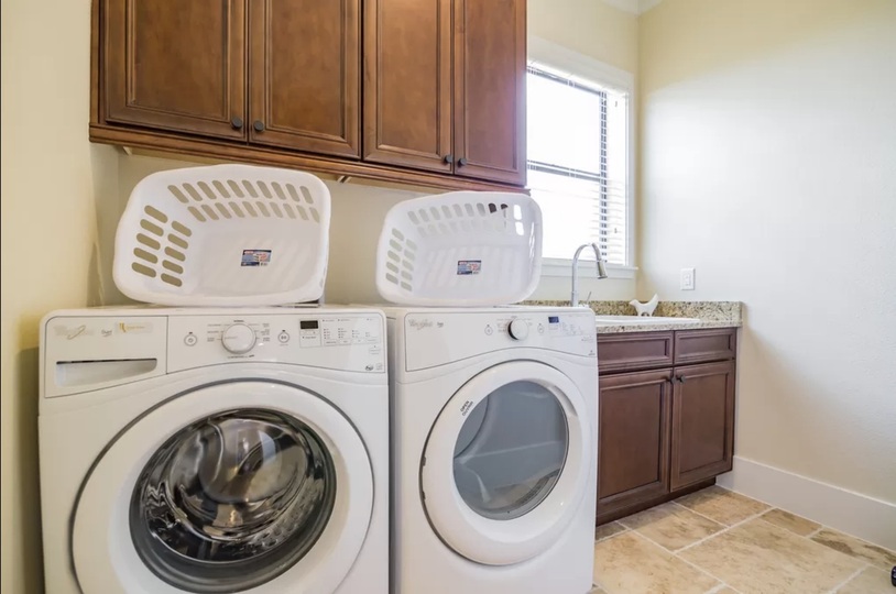 In house washer and dryer for your convenience