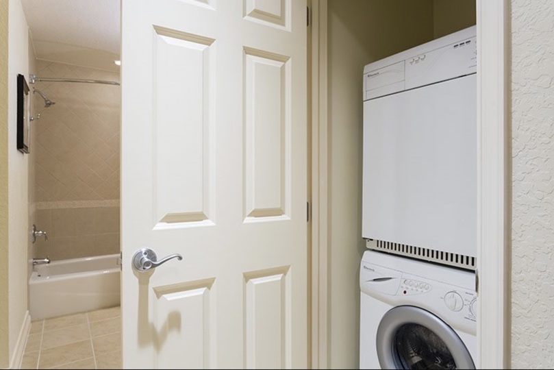 Washer and dryer located right inside the home for your convenience