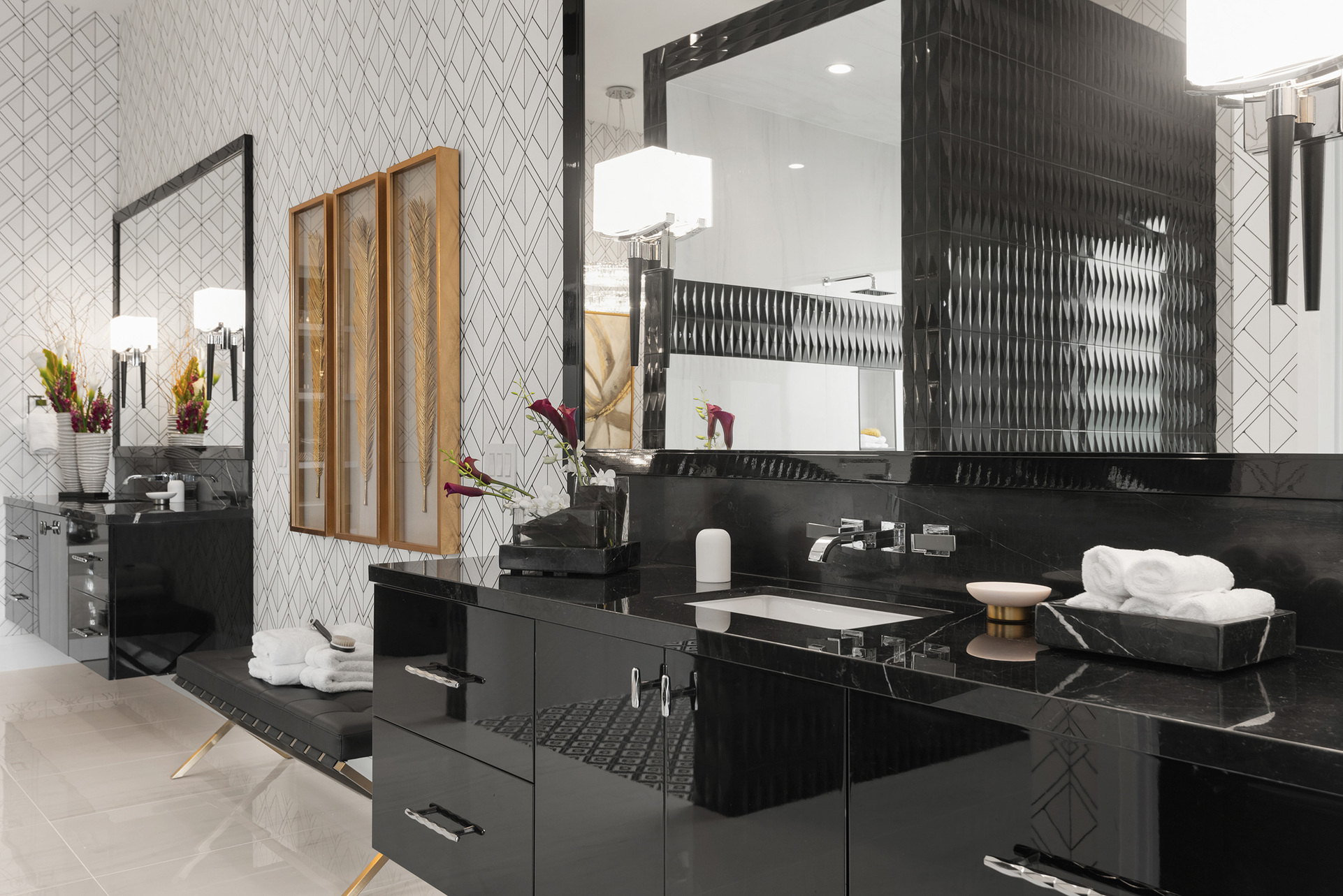 The Grand Master ensuite bathroom has dual vanities