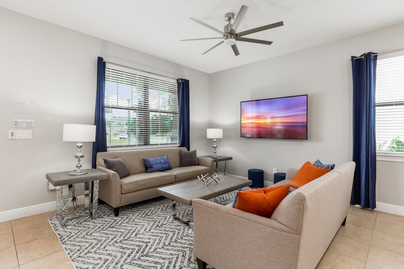 Sit back and relax in the living room while you catch up on your favorite show