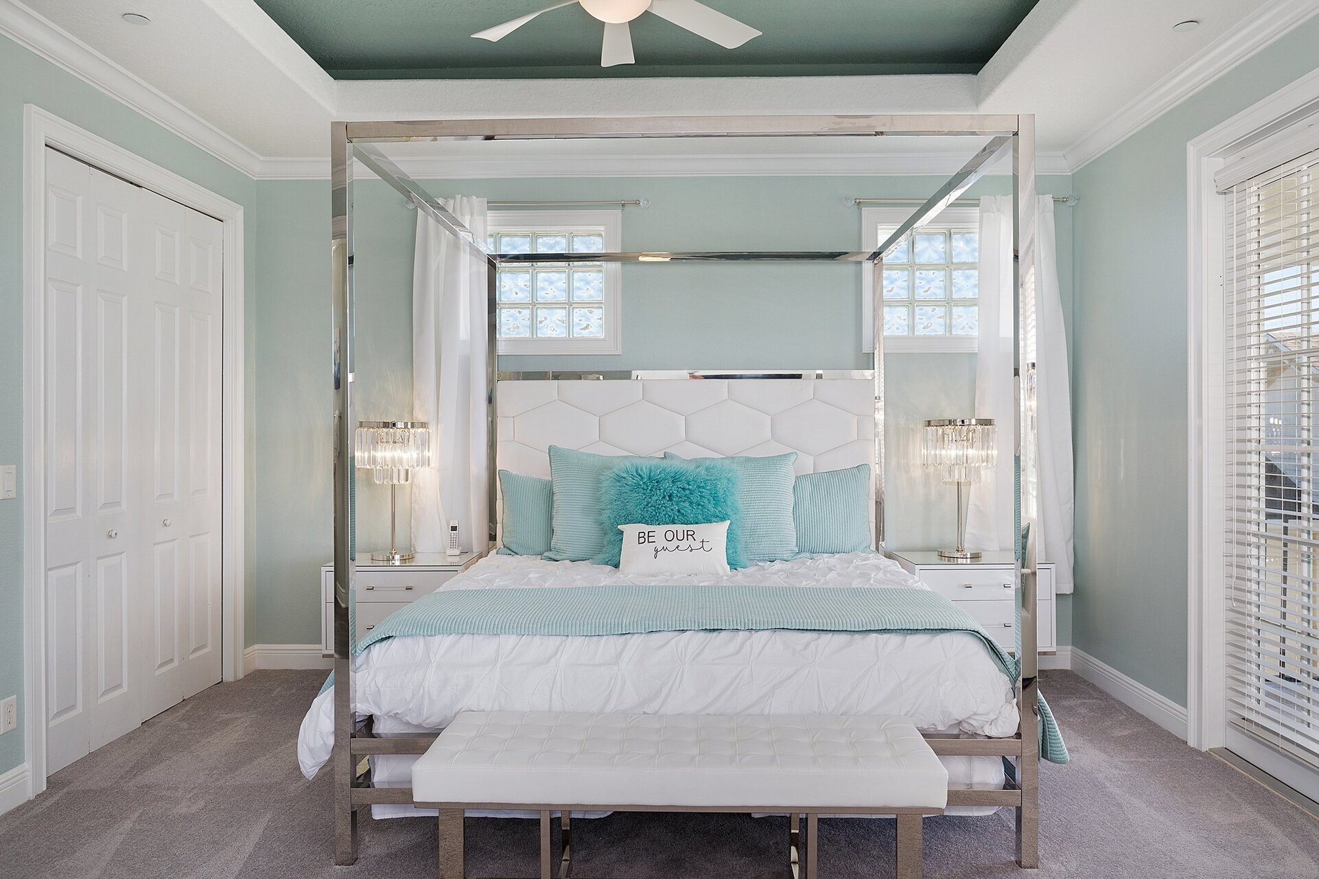 You will fall into a deep sleep in this plush king bed