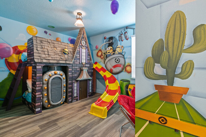 Kids will love their immersive bedroom with custom bunk beds