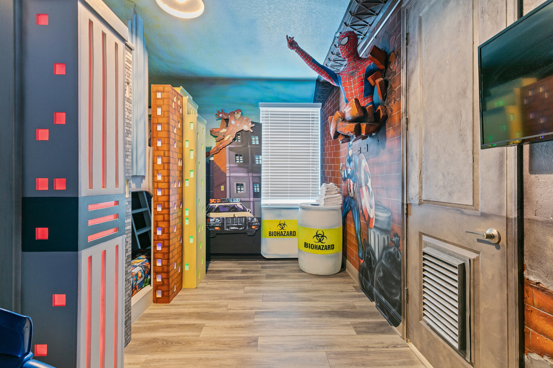 Both themed bedrooms feature characters from some of your favorite movies