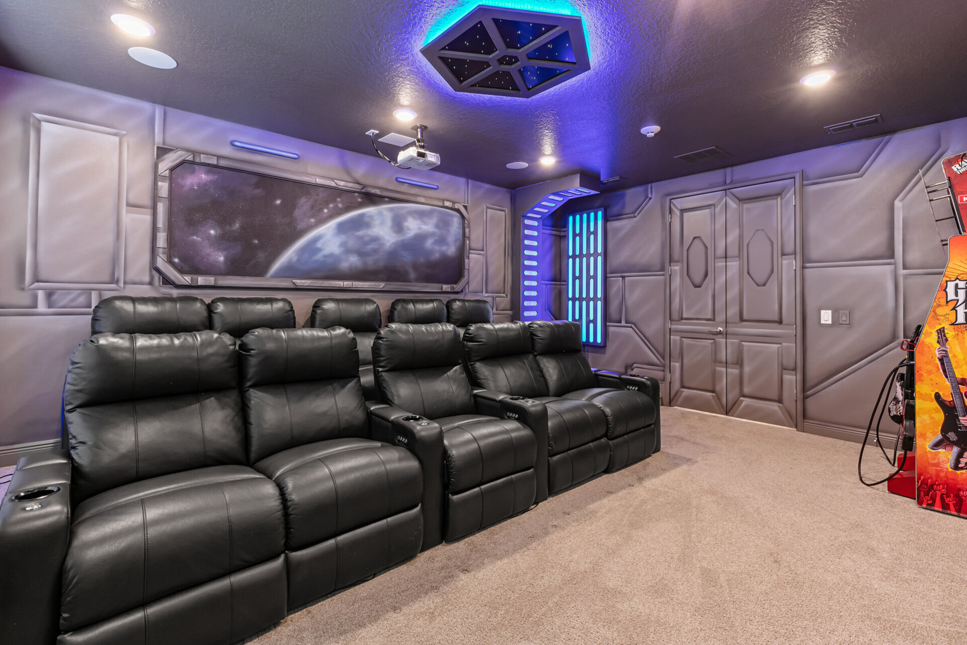 There are 10 reclining theater seats you can get comfortable on