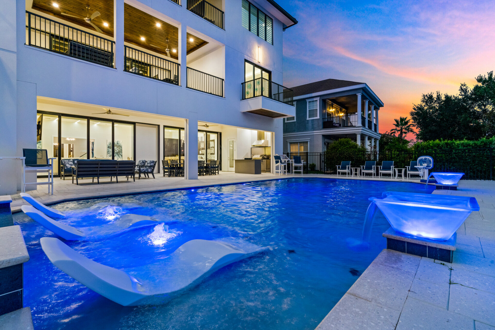 Soak up the sun while staying cool on one of the in-pool loungers