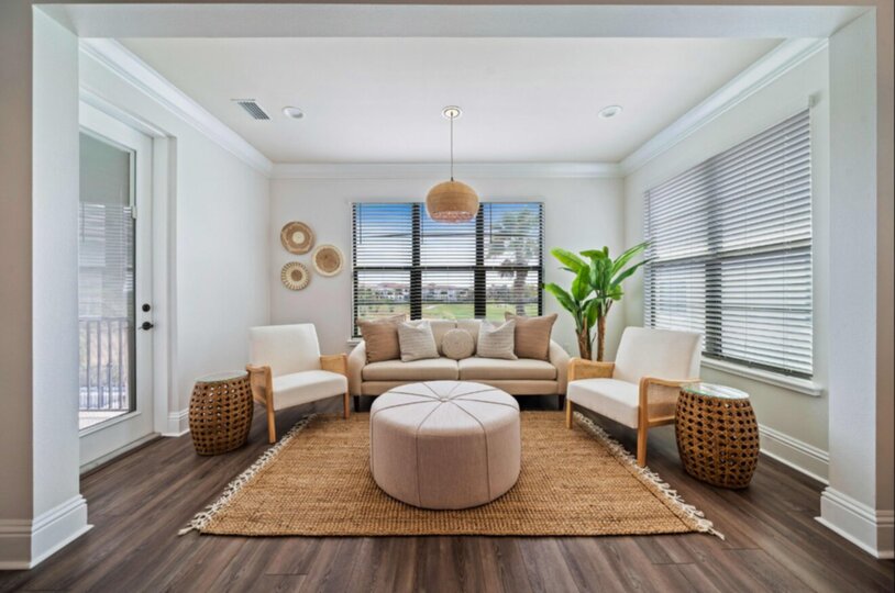 Gather around the second living area with ample seating