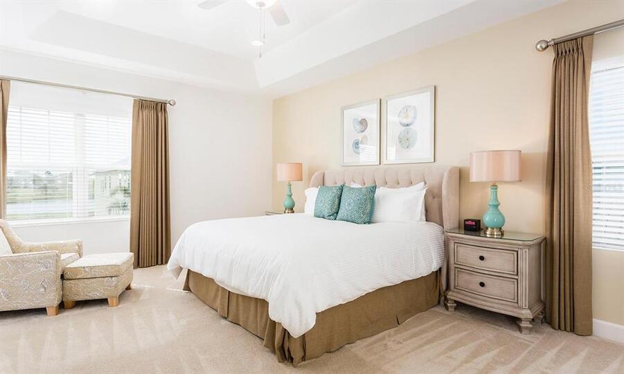 Rest easy after a long day in this plush King bed, offering the ultimate in comfort and relaxation