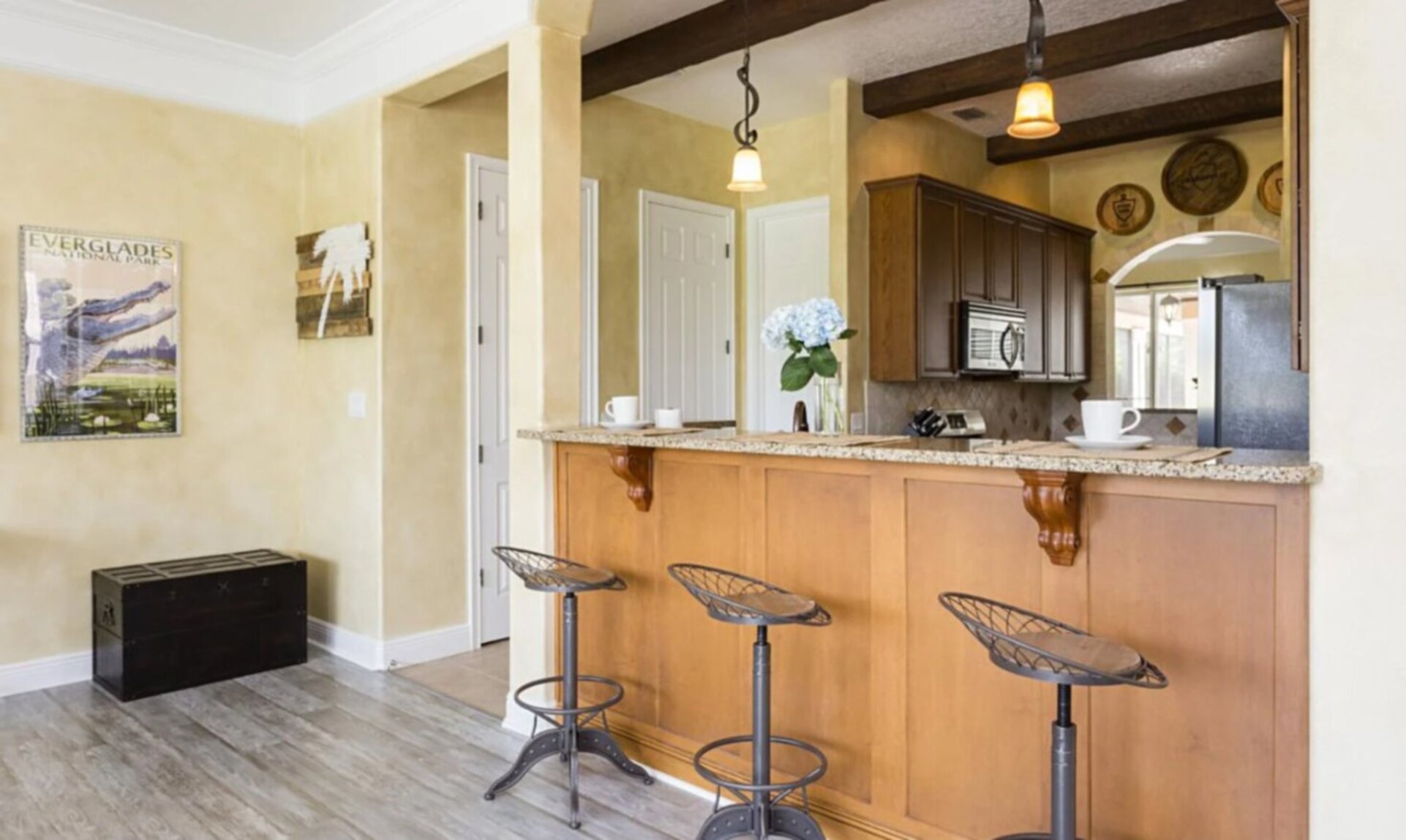 Enjoy casual meals at the breakfast bar or entertain guests in the adjoining dining space
