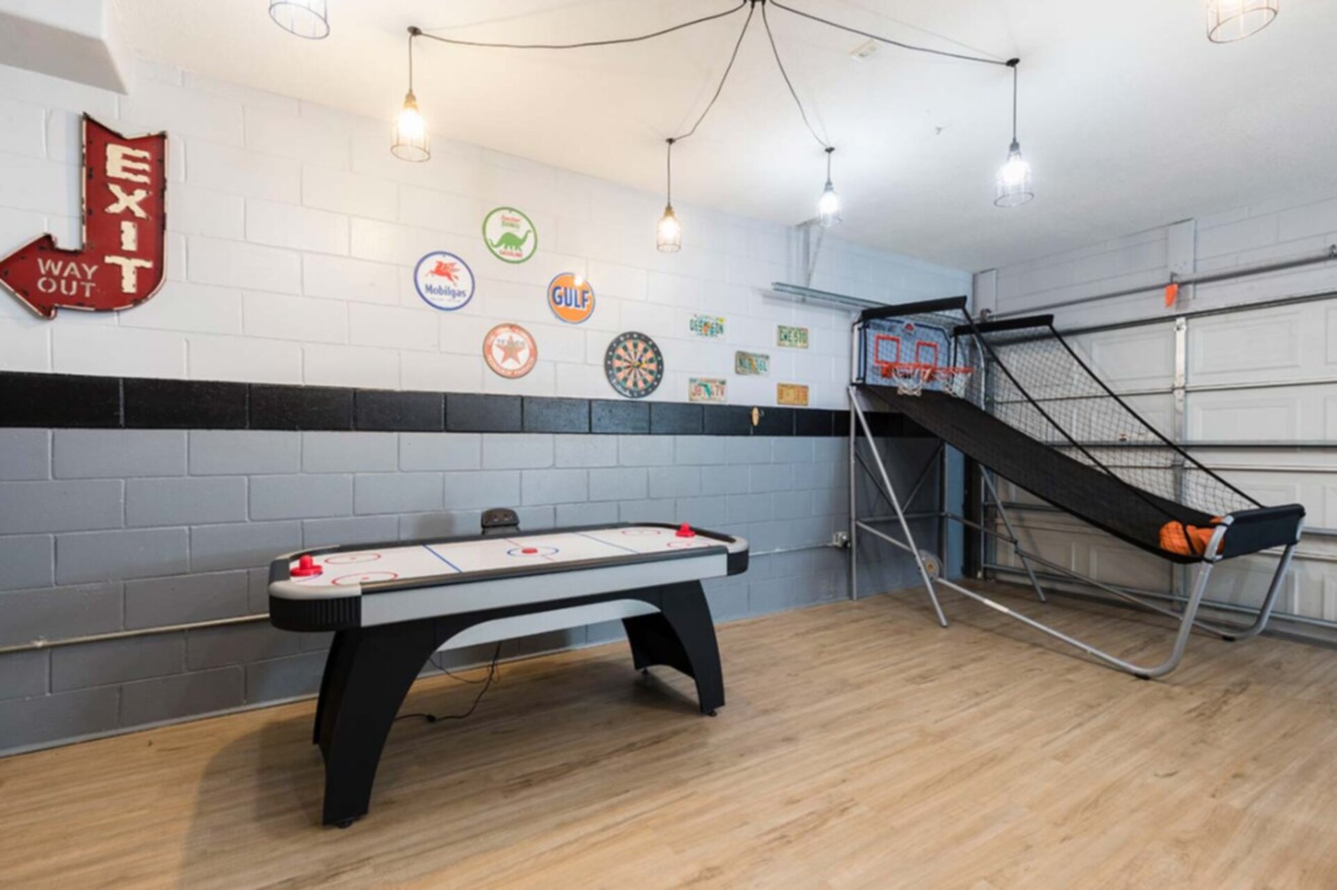 This games room will have enough space for the entire family to enjoy some friendly competition