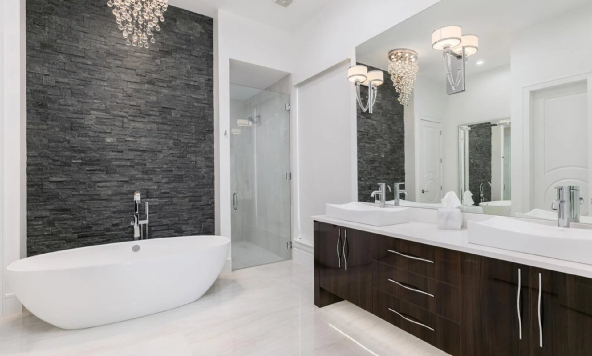 Bathroom 1 With Double Vanities, Walk-in Shower, Free Standing Bathtub