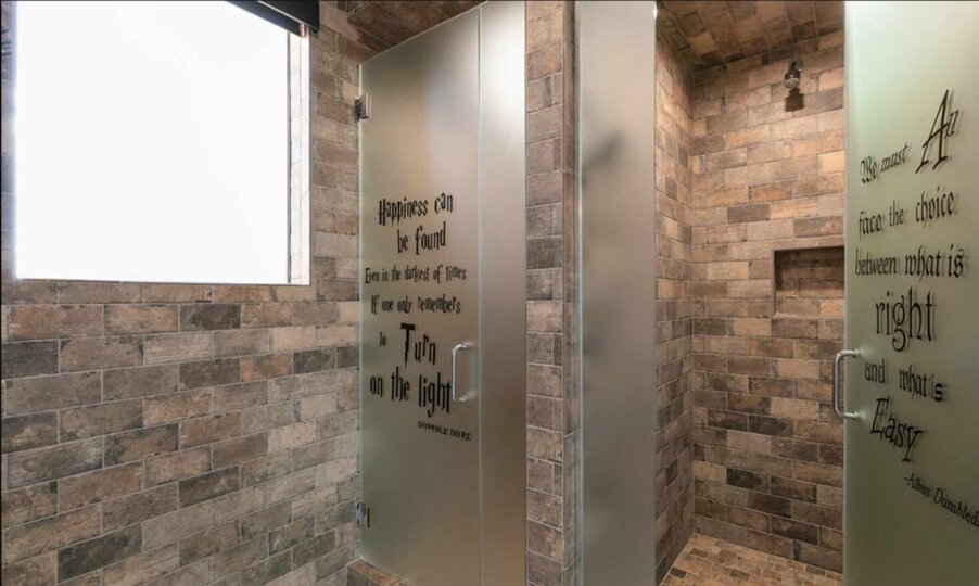 Train Station Showers with Privacy Glass