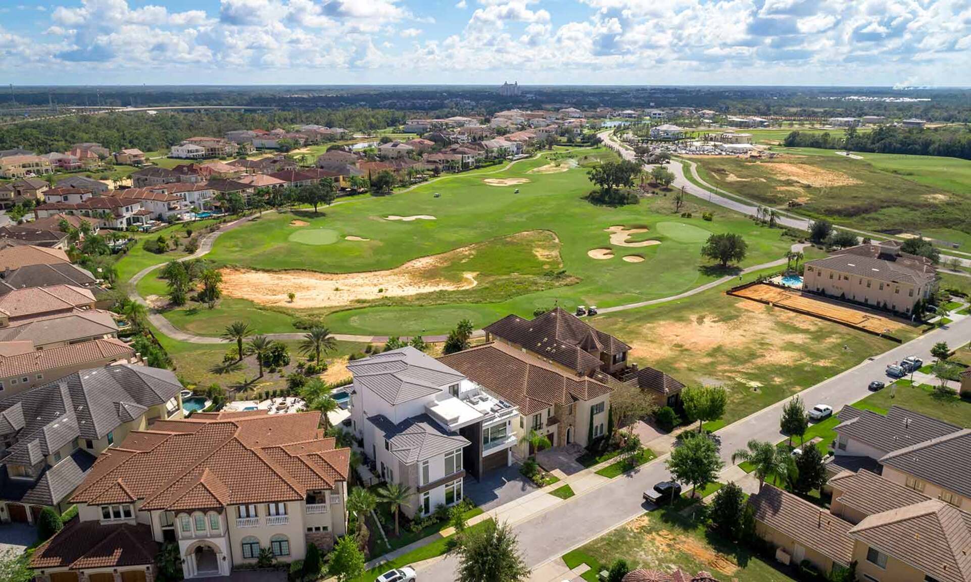 Nicklaus Course Holes 10 and 11 behind The Wizardig Mansion