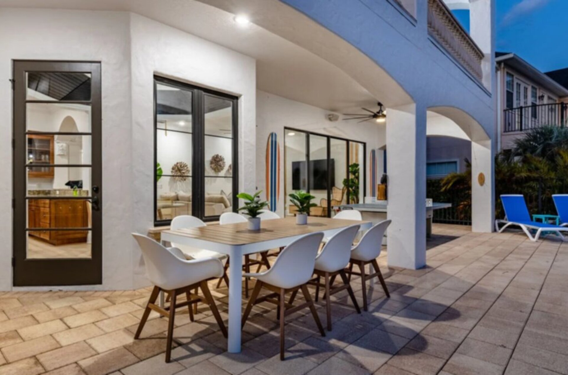 There are fun activities for everyone on this private patio