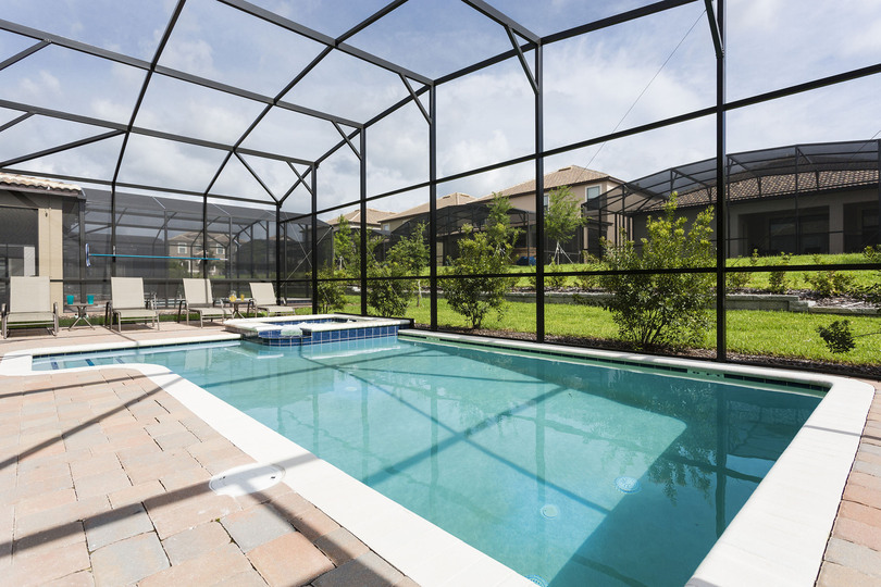 Swim in your own private screened-in pool