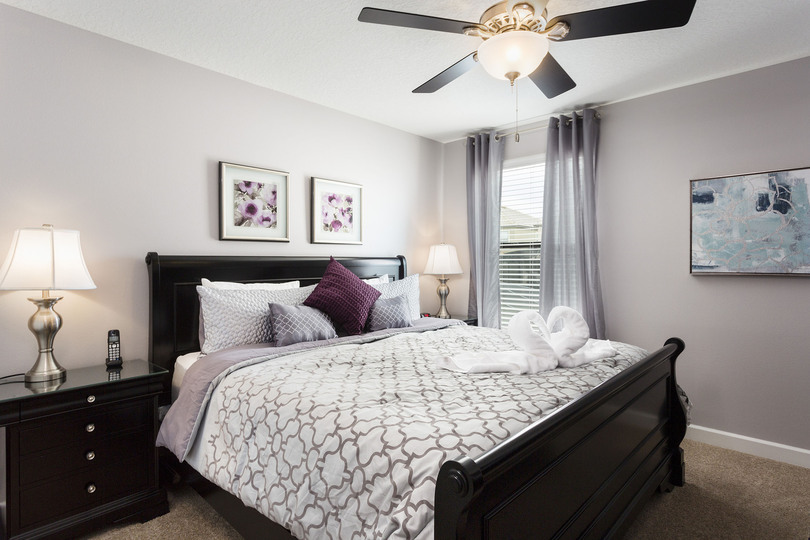 This king bedroom is located on the second floor and features an ensuite bathroom