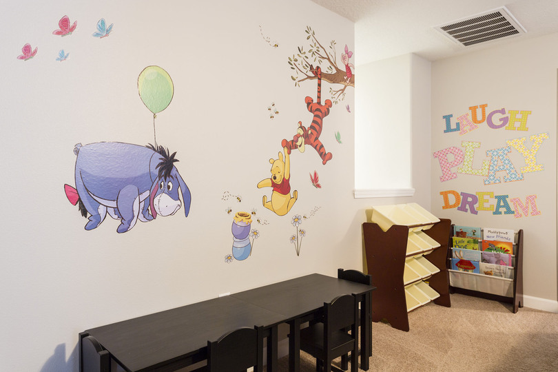 The second floor loft even includes a section just for the kids