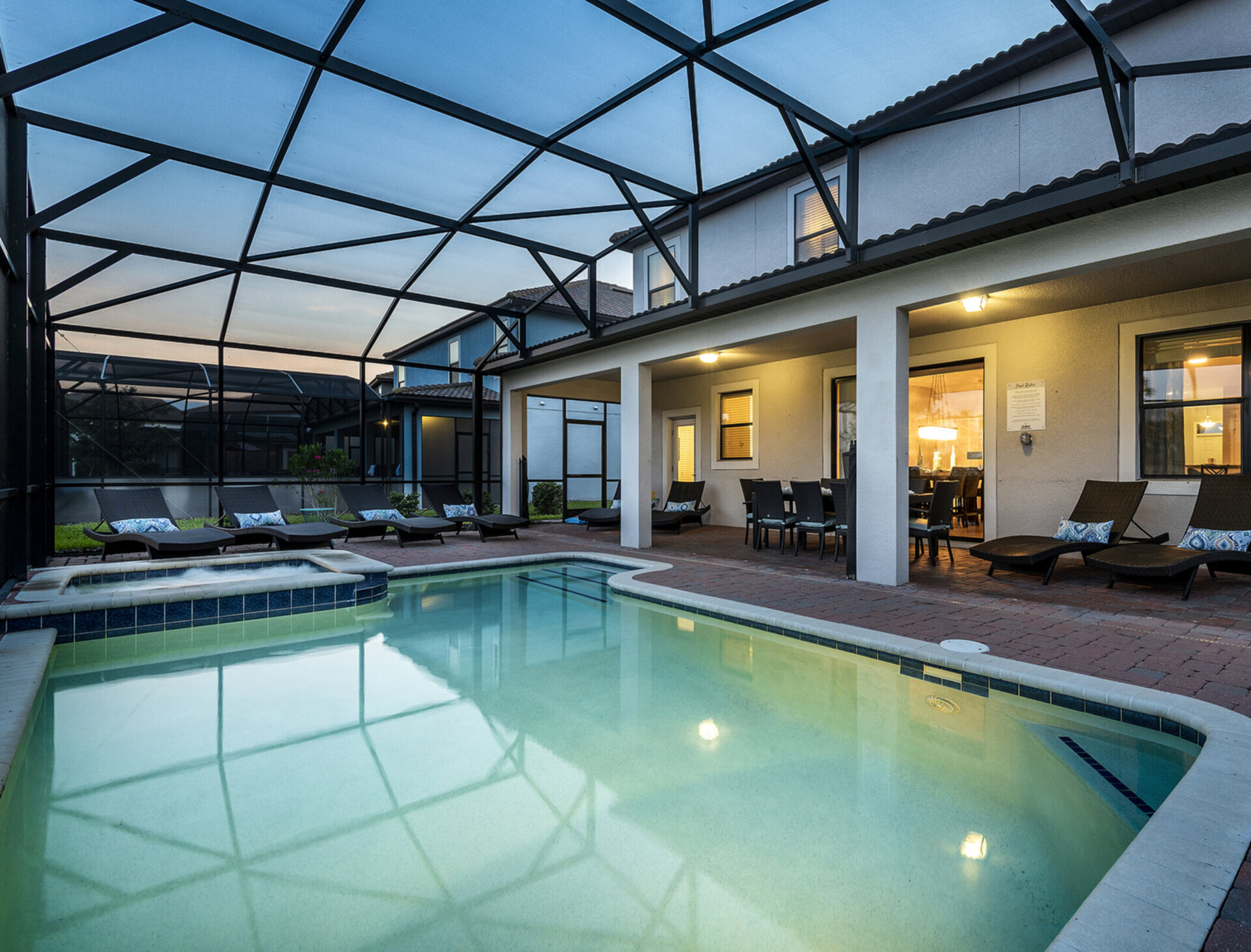 Spend your evenings relaxing poolside after long days at the parks