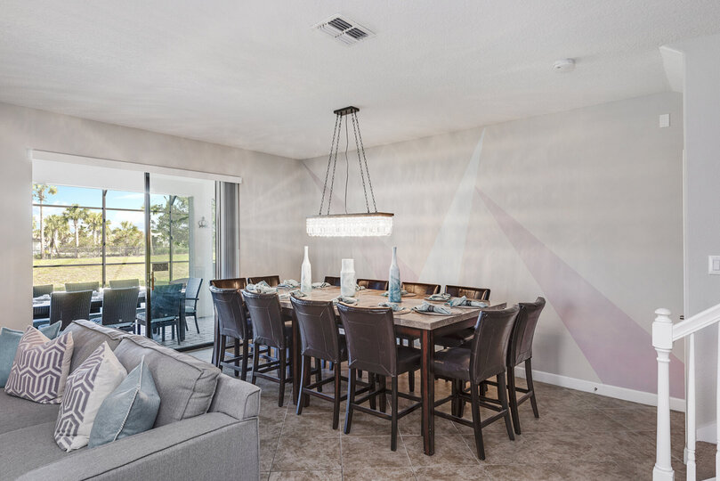 Dining room table seats 12 guests