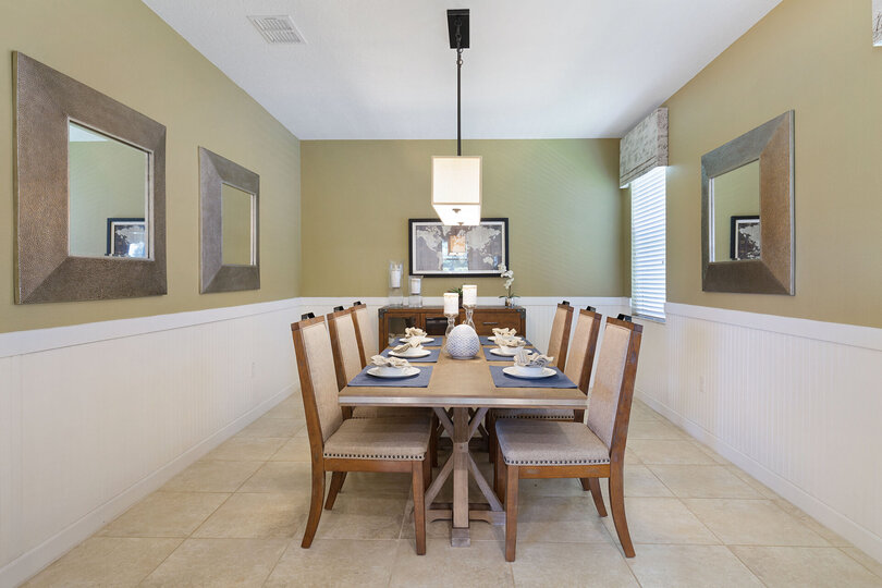 Gather around the formal dining room which seats 6 for a home-cooked meal