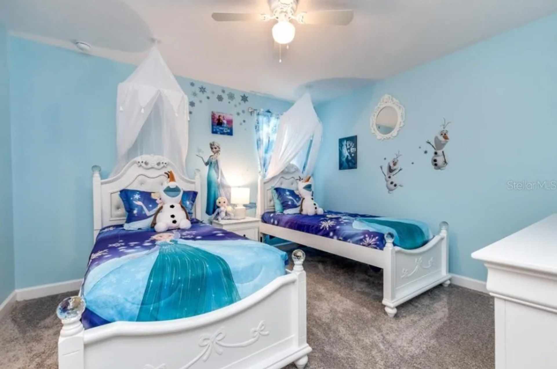 Enjoy this out of this world experience when you stay in this Let It Go themed bedroom