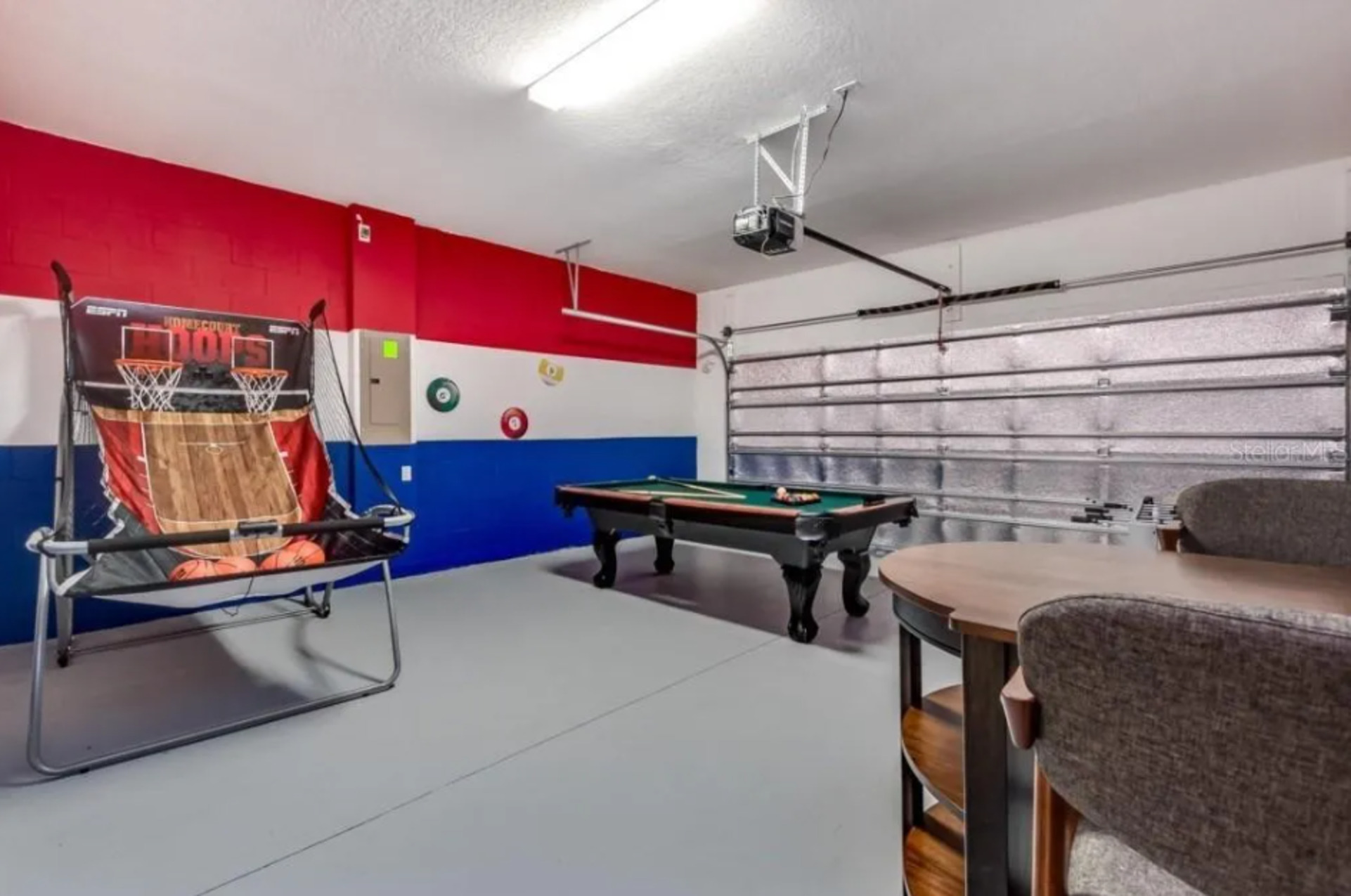 This games room will have enough space for the entire family to enjoy some friendly competition