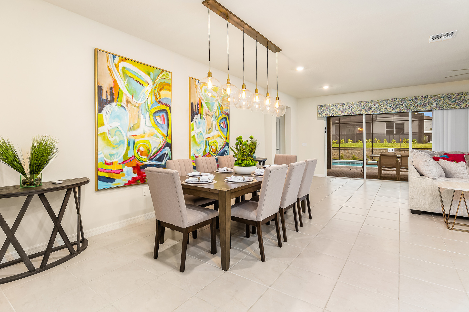 Enjoy a meal with the family at the elegantly decorated dining room