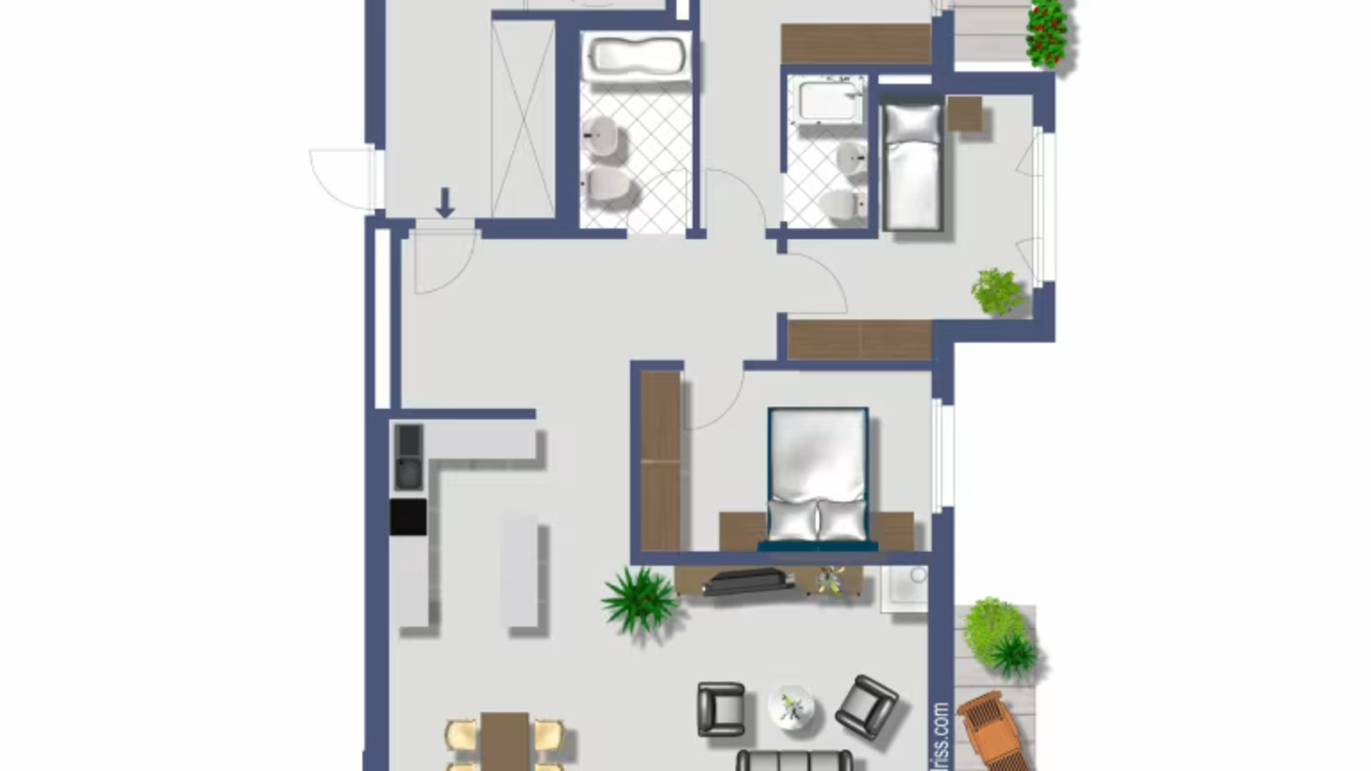 Spacious 3BR Apartment with Balcony in Zermatt, Zermatt Apartment 1238